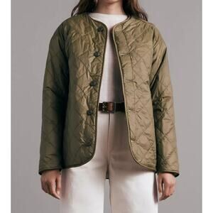 Rag & Bone Brielle Womens XXS Quilted Reversible Sherpa Liner Jacket Army Green